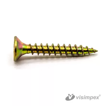 Süllyesztett fejű facsavar PZ, sárga 4x60, részmenetes/400 db