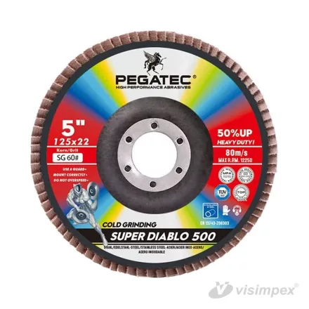 Lamellás csiszoló, kerámia szemcsés PEGATEC 125 P60 - 5 db