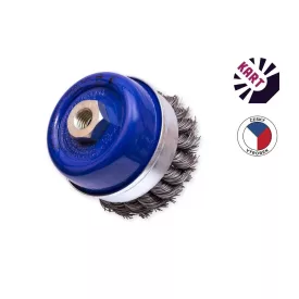 Kúpos körkefe, sodrott 75xM14 0,4 mm, inox