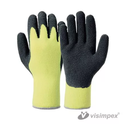 Mártott latex télikesztyű, sárga 10