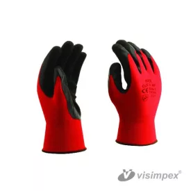 Latex kesztyű tenyérmártással, piros 8 - 12 db
